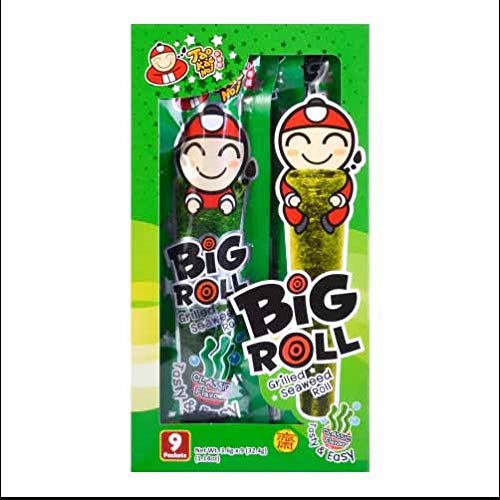Big Roll Crispy Grilled Seaweed Variety Pack (Spicy, Classic, Tom Yum, BBQ, Squid) - 5 Boxes - Sari X Sari