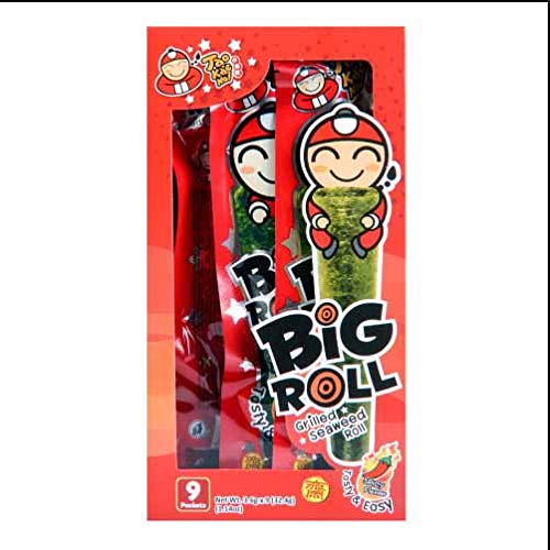 Big Roll Crispy Grilled Seaweed Variety Pack (Spicy, Classic, Tom Yum, BBQ, Squid) - 5 Boxes - Sari X Sari