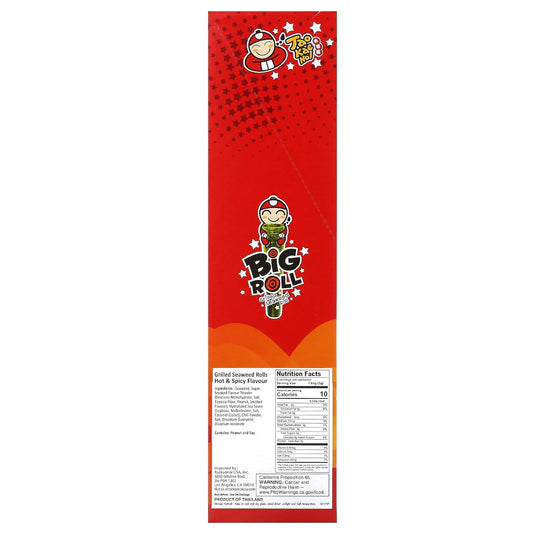 Tao Kae Noi Big Roll, Grilled Seaweed Roll, Spicy, 6 Packets, 0.11 oz (3 g) Each