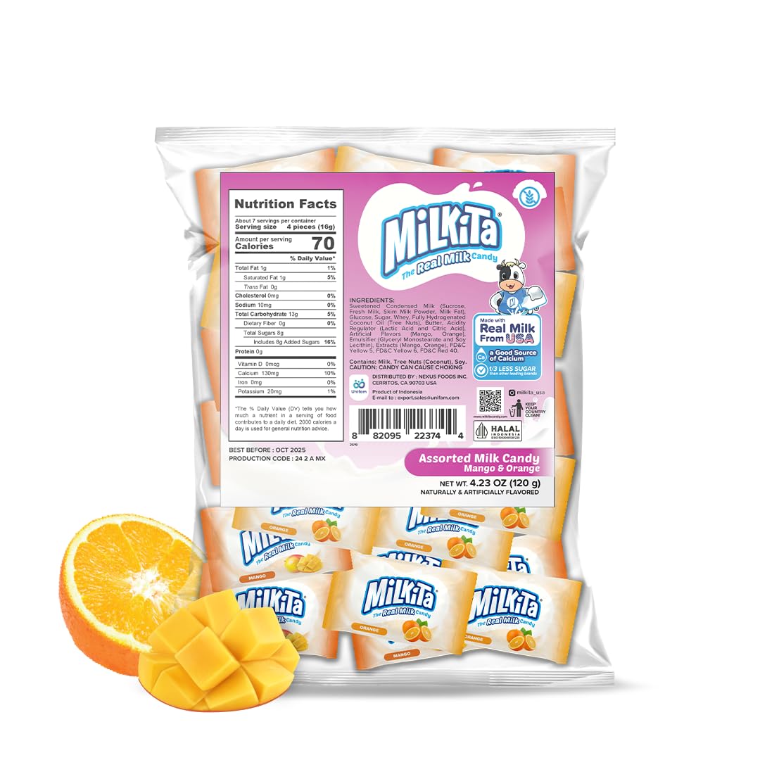 Milkita Honeydew Shake Candy, Gluten Free, 30 Pcs, with Calcium & Real Milk - Sari X Sari