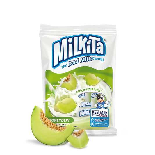 Milkita Honeydew Shake Candy, Gluten Free, 30 Pcs, with Calcium & Real Milk - Sari X Sari