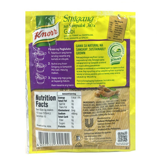 Knorr Sinigang sa Sampalok Gabi Tamarind Soup Mix with Taro 44g, 6 Pack - Sari X Sari