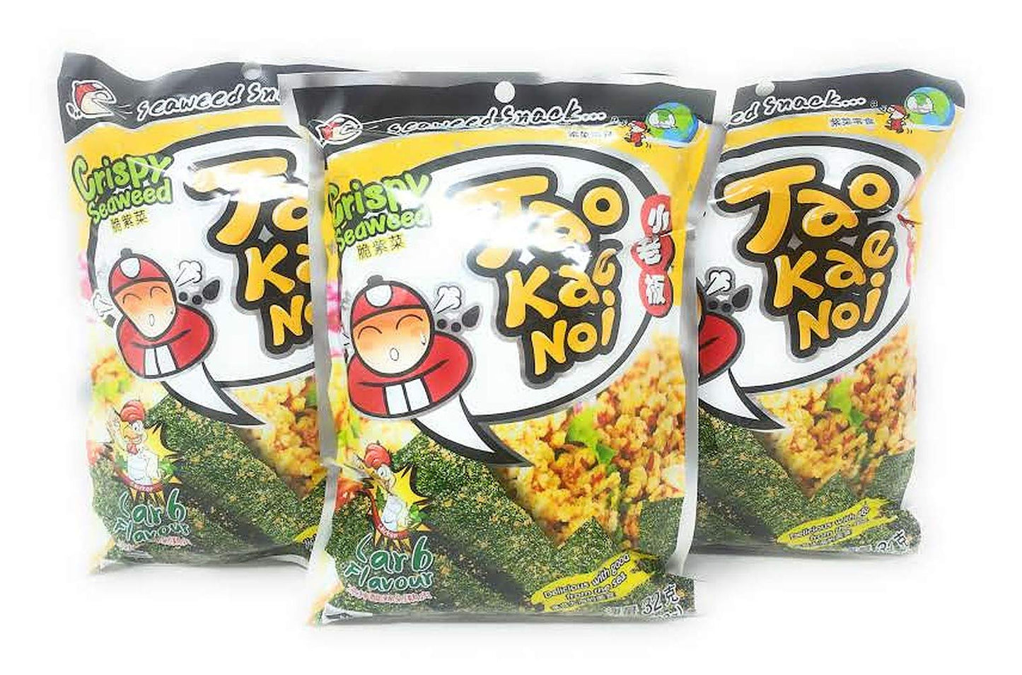 Tao Kae Noi Crispy Seaweed Hot & Spicy Flavor 32g, 3 Pack