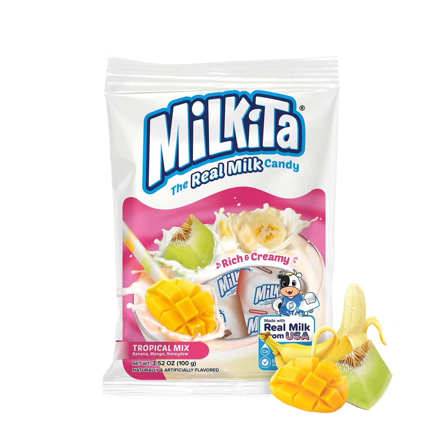 Milkita Honeydew Shake Candy, Gluten Free, 30 Pcs, with Calcium & Real Milk - Sari X Sari