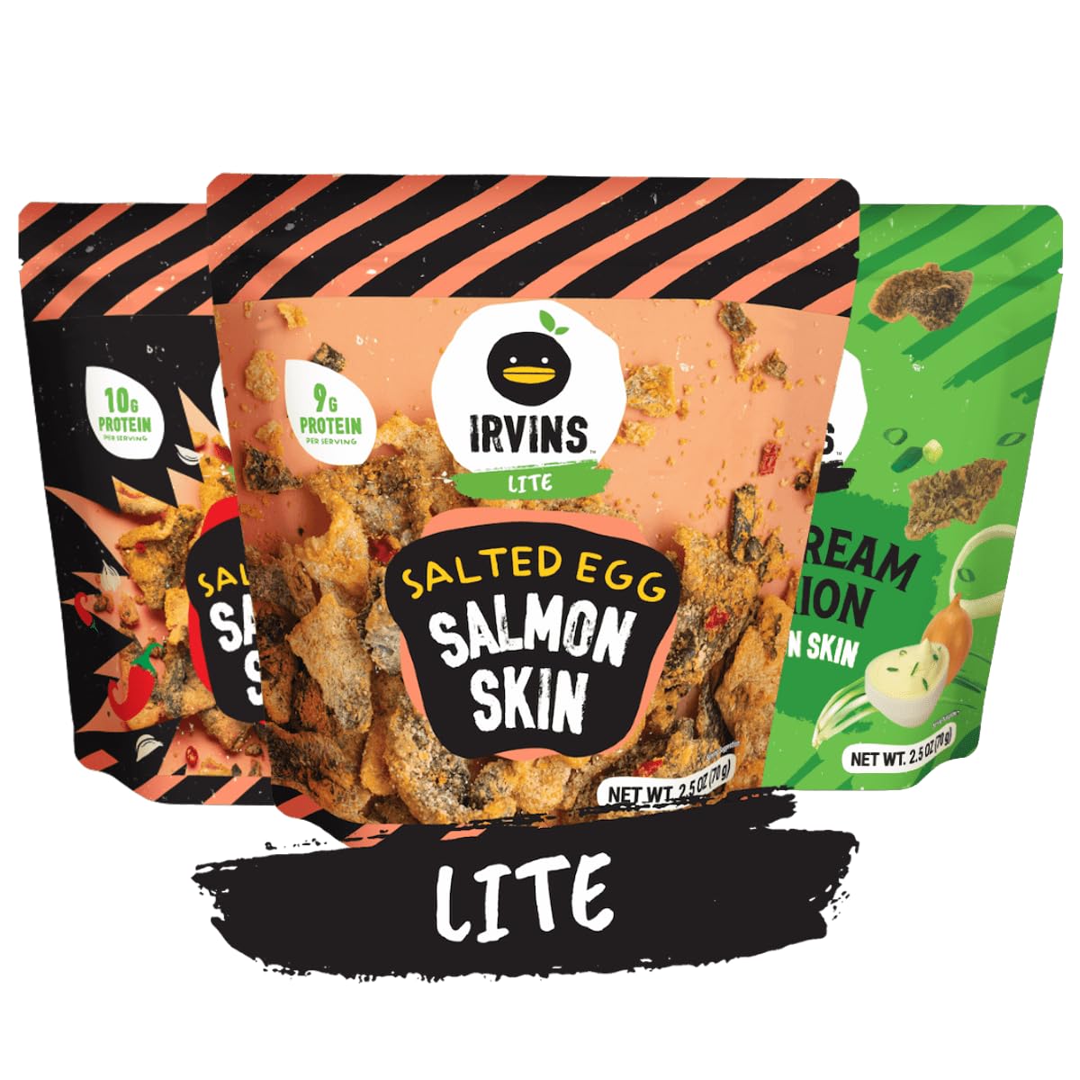 IRVINS Salted Egg Salmon Skin Chips Crisps Premium Hand Cooked Halal High Protein Keto-Friendly 3.7 oz (Pack of 3) - Sari X Sari