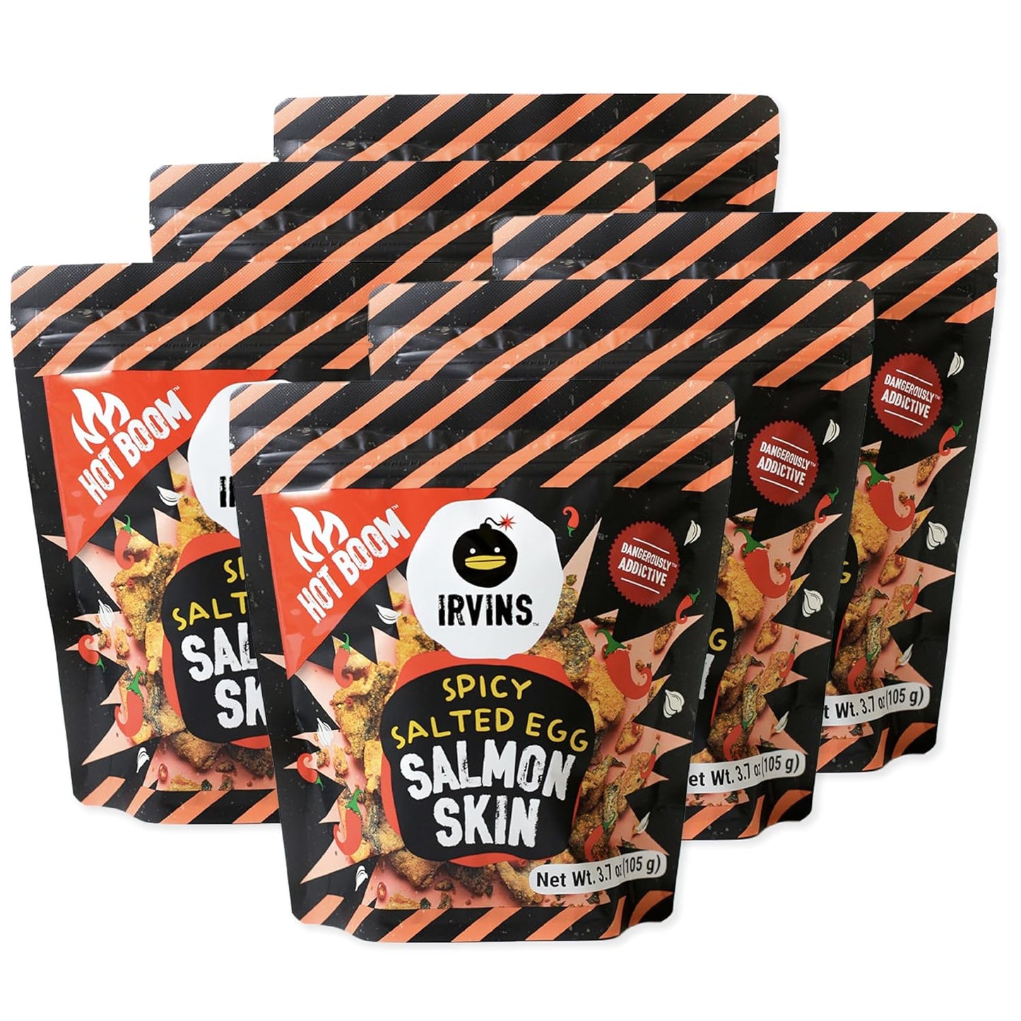 IRVINS Salted Egg Salmon Skin Chips Crisps Premium Hand Cooked Halal High Protein Keto-Friendly 3.7 oz (Pack of 3) - Sari X Sari