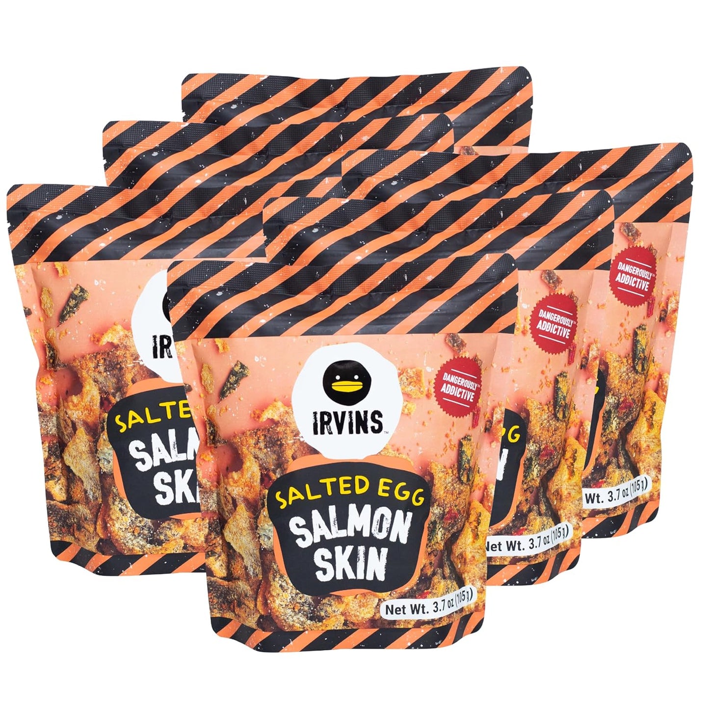 IRVINS Salted Egg Salmon Skin Chips Crisps Premium Hand Cooked Halal High Protein Keto-Friendly 3.7 oz (Pack of 3) - Sari X Sari