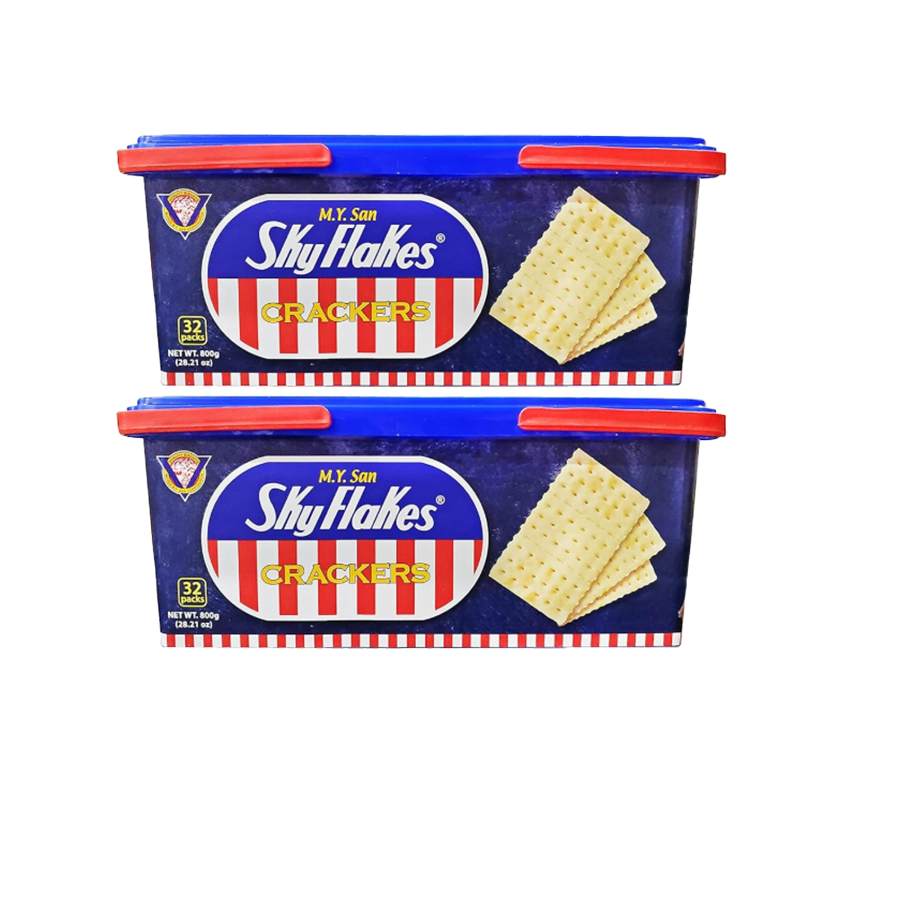M.Y. San SkyFlakes Philippino Crackers 32 Packs 800g SET of 2