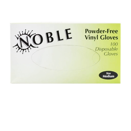 Noble Products Large Disposable Vinyl Gloves – Powder-Free, Clear, Ambidextrous, 100 Count – Ideal for Food Handling, Cleaning, Beauty, and Dishwashing - Sari X Sari