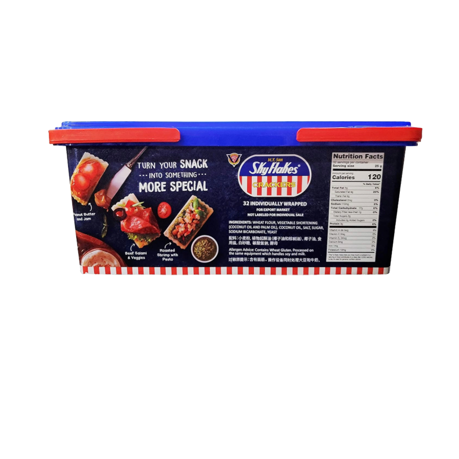 M.Y. San SkyFlakes Philippino Crackers 32 Packs 800g SET of 2