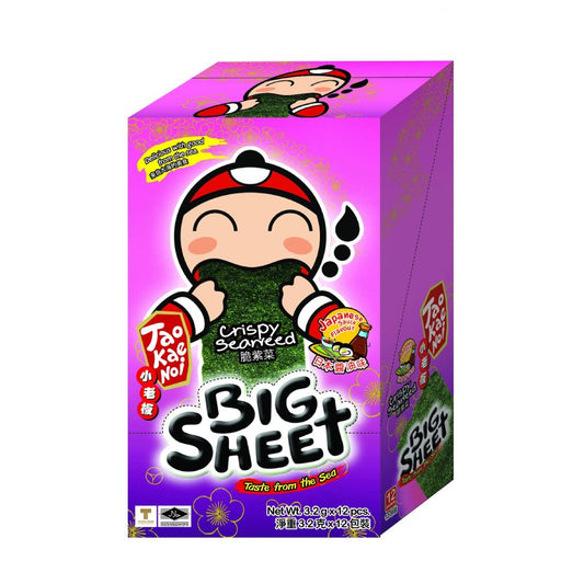 Tao Kae Noi Crispy Seaweed Snack Sheets Japanese Sauce Flavor, 12 Sheets 3.2g each - Sari X Sari