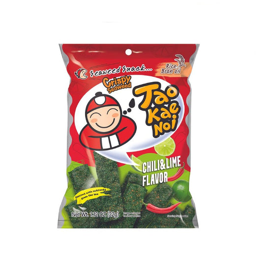 Tao Kae Noi Crispy Seaweed Chili & Lime, 1.12 oz (Pack of 6) - Sari X Sari