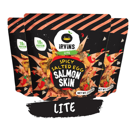 IRVINS Salted Egg Salmon Skin Chips Crisps Premium Hand Cooked Halal High Protein Keto-Friendly 3.7 oz (Pack of 3) - Sari X Sari