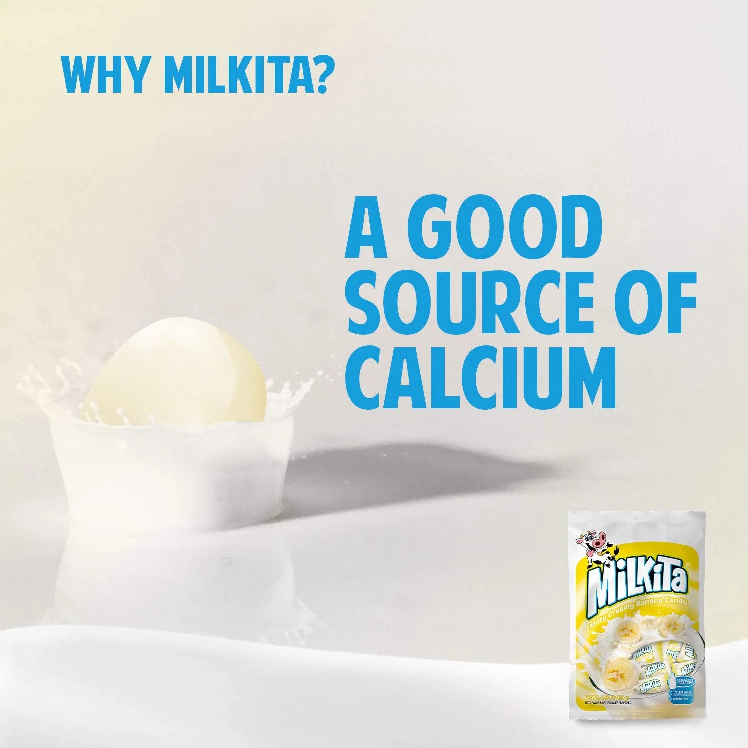 Milkita Banana Shake Candy - 30 Pieces, 3 Pack, Gluten-Free, with Calcium & Real Milk - Sari X Sari